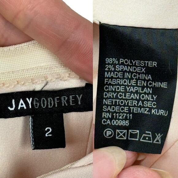 Jay Godfrey Downie Gown Midi Dress Nude Pink Off Shoulder Stretch Size 2 - Picture 11 of 16